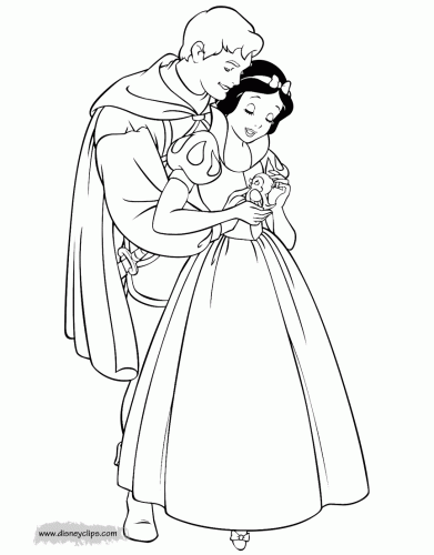 Biancaneve e il Principe abbracciati