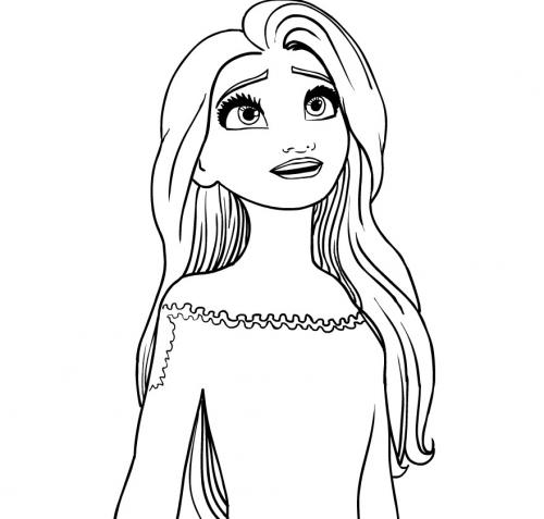Elsa con i capelli sciolti