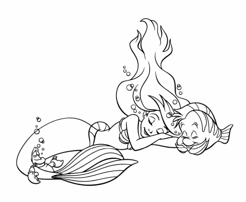 Ariel e Flounder dormono