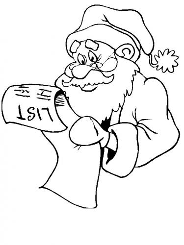 Babbo Natale legge la lista dei regali