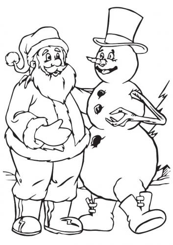 Babbo Natale e pupazzo di neve