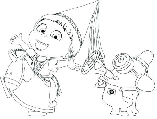 Agnes vestita da principessa con un minions