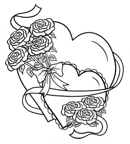 bouquet di rose con cuore