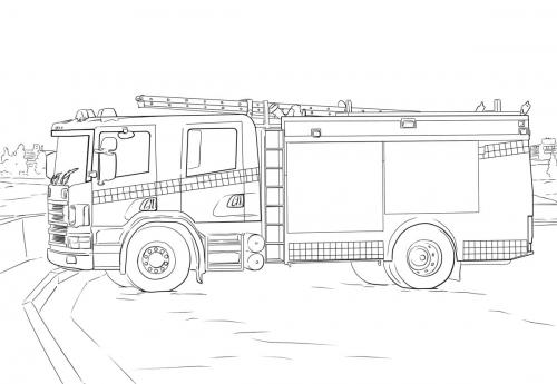 camion dei pompieri da colorare e stampare