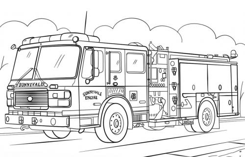 camion vigili del fuoco da colorare