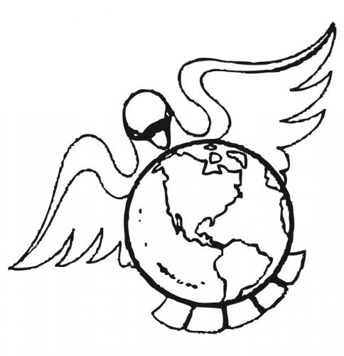 colomba della pace sul mondo