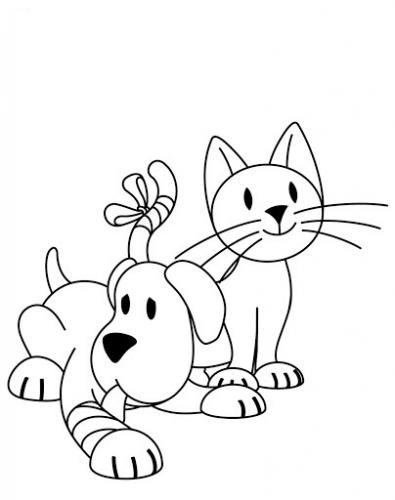 disegni da colorare di cani e gatti