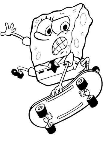 Spongebb sullo skateboard