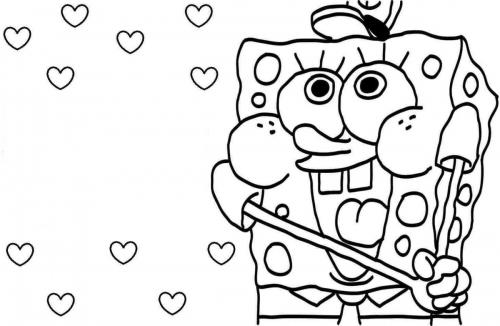 Spongebob che pensa all'amore