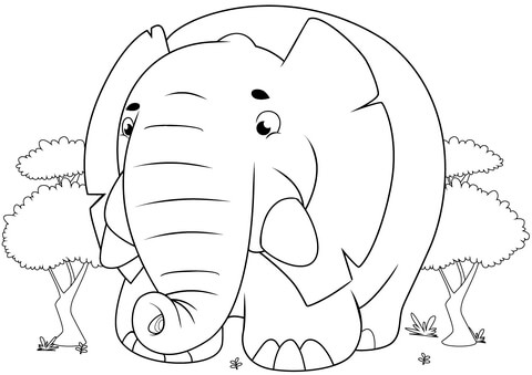 disegno da colorare elefante