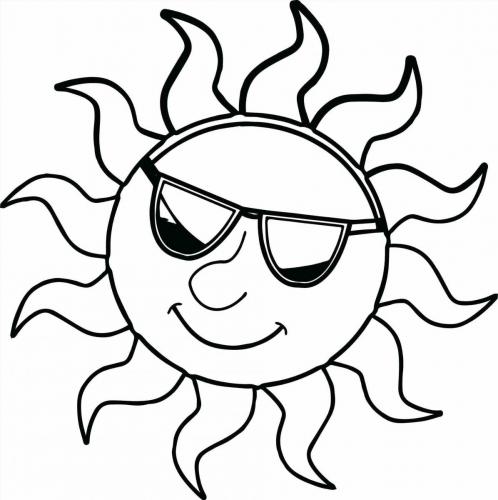 disegno del sole simpatico con occhiali da sole