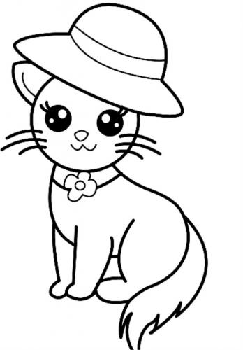 disegno gatto con cappello