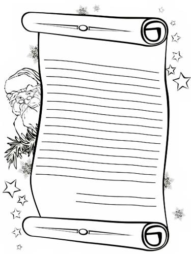 Lettera per Babbo Natale da stampare e colorare